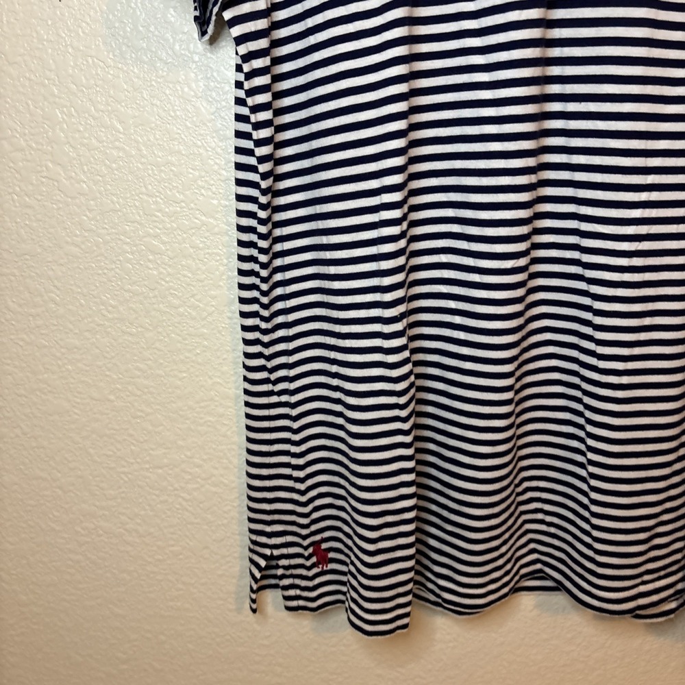 POLO RALPH LAUREN DESIGNER POLO SHIRT Mens XL‎ Striped Blue & white - Picture 7 of 16